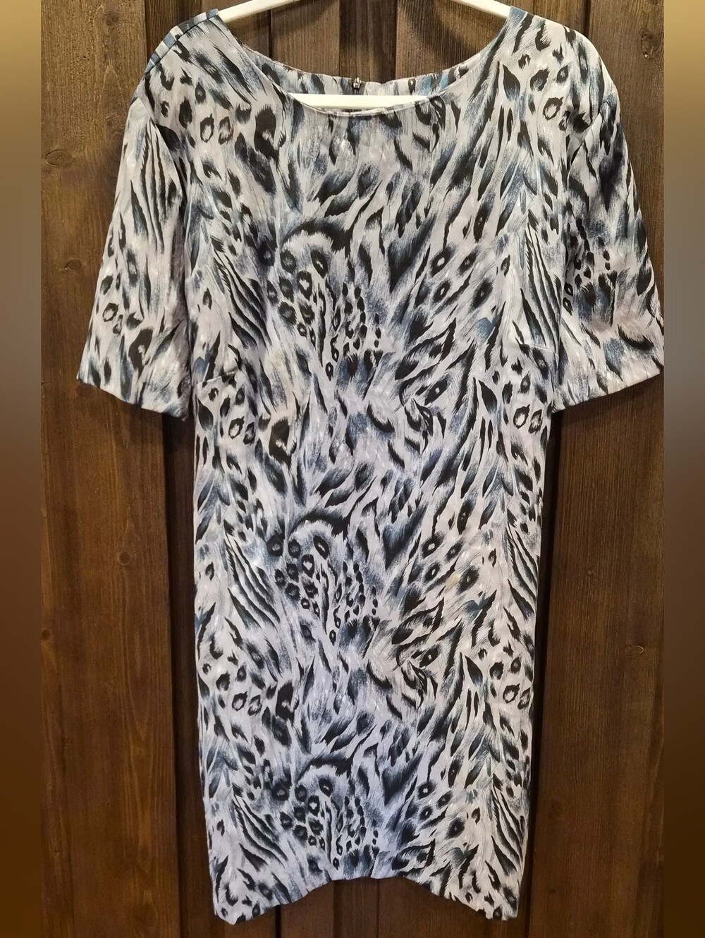 Vintage Women's Short Sleeve Animal Print Dress